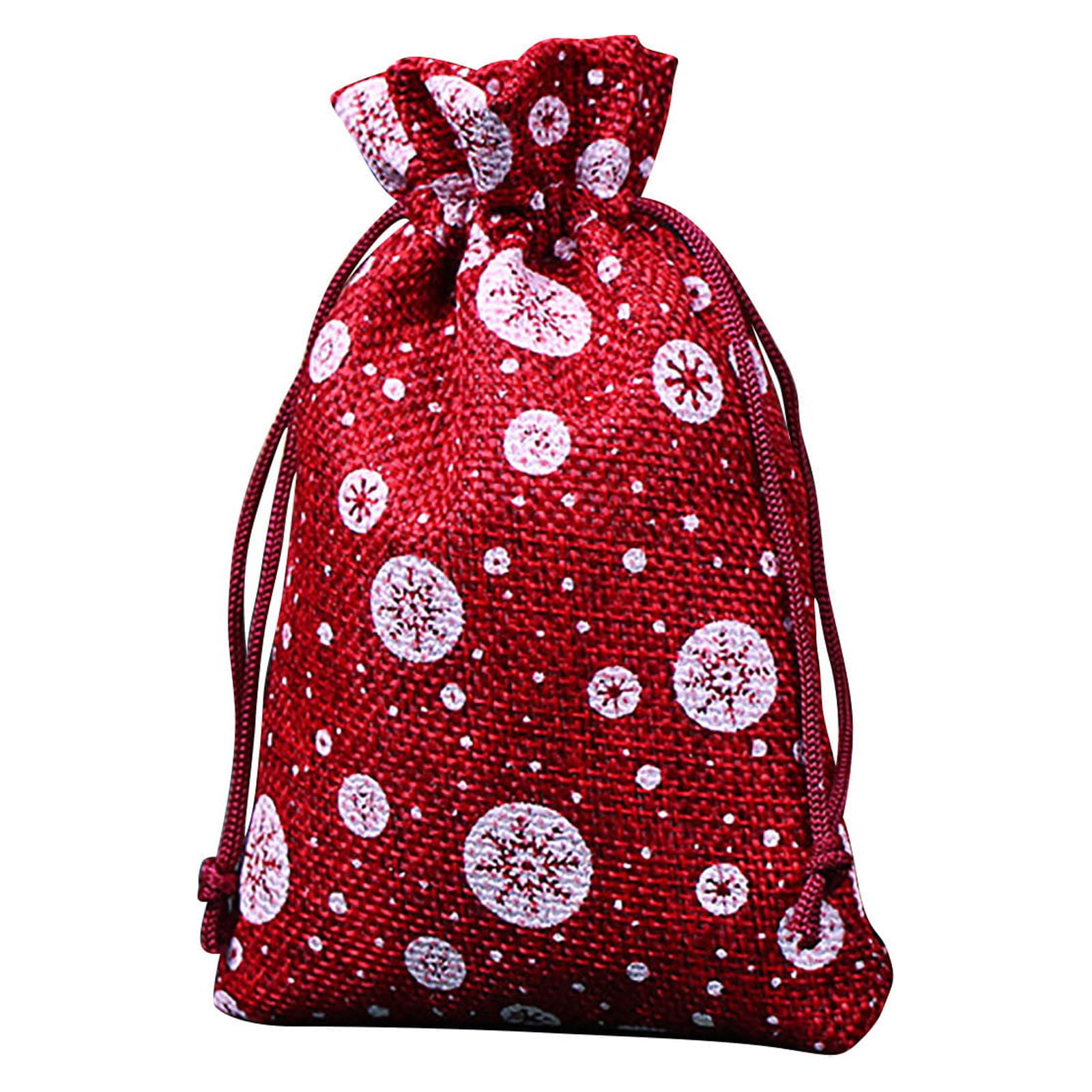 ManxiVoo storage bins Christmas Drawstring Pocket Snowflake Cotton