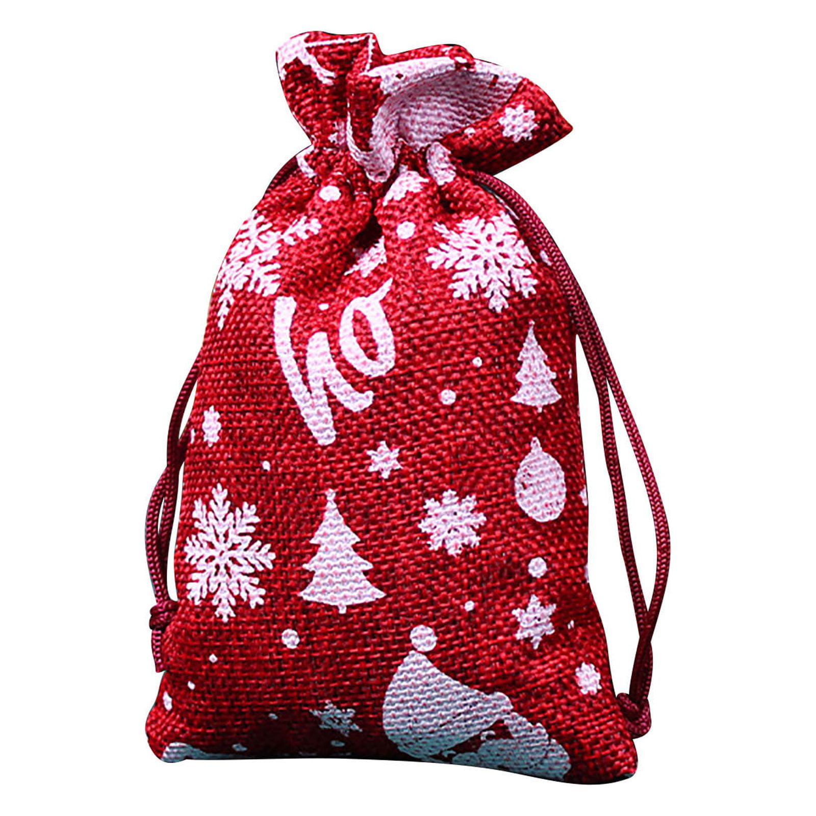 ManxiVoo storage bins Christmas Drawstring Pocket Snowflake Cotton