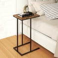 thumbnail image 1 of Manxile C-Shape Metal End Table, Rustic Brown Finish, 1 of 7