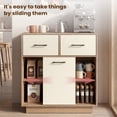 thumbnail image 1 of Manxile Entryway Cabinet, Kitchen Storage Cabinet, Farmhouse Buffet Sideboard with 2 Drawers and Sliding Door,Coffee Bar with Storage for Dining Room Living Room, 1 of 7