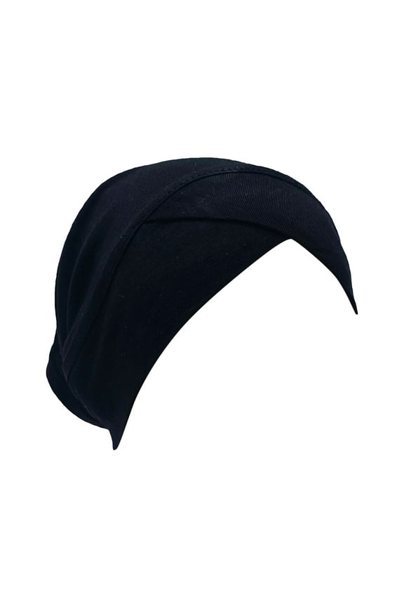 Black Headband Women Casual Multicolor Forehead Cap Fashion Solid Color Hijab Muslim Base Cap Headbands for Women Black One Size