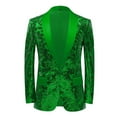 thumbnail image 1 of Manxivoo Blazer for Men New Year's Gathering Year End Family Party Men's Oversized Casual Dance Sequin Suit Fashion Suit Jacket Suits for Men Green XL, 1 of 2