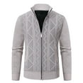 thumbnail image 1 of Manxivoo Cardigan Sweaters for Men, Men's Knitted Top Slim High Neck Long Sleeve Sweater Cardigan Men's Warm Coat Mens Cardigan Beige L, 1 of 6