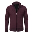 thumbnail image 1 of Manxivoo Cardigan Sweaters for Men, Men's Knitted Top Slim High Neck Long Sleeve Sweater Cardigan Men's Warm Coat Mens Cardigan Red XL, 1 of 6