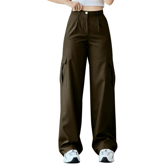 Manxivoo Cargo Pants for Women High Waisted Women's New Summer Casual Mid Waist Stereoscopic Pocket Trousers with Waist Closed Cargo Pants Dickies Work Pants Green