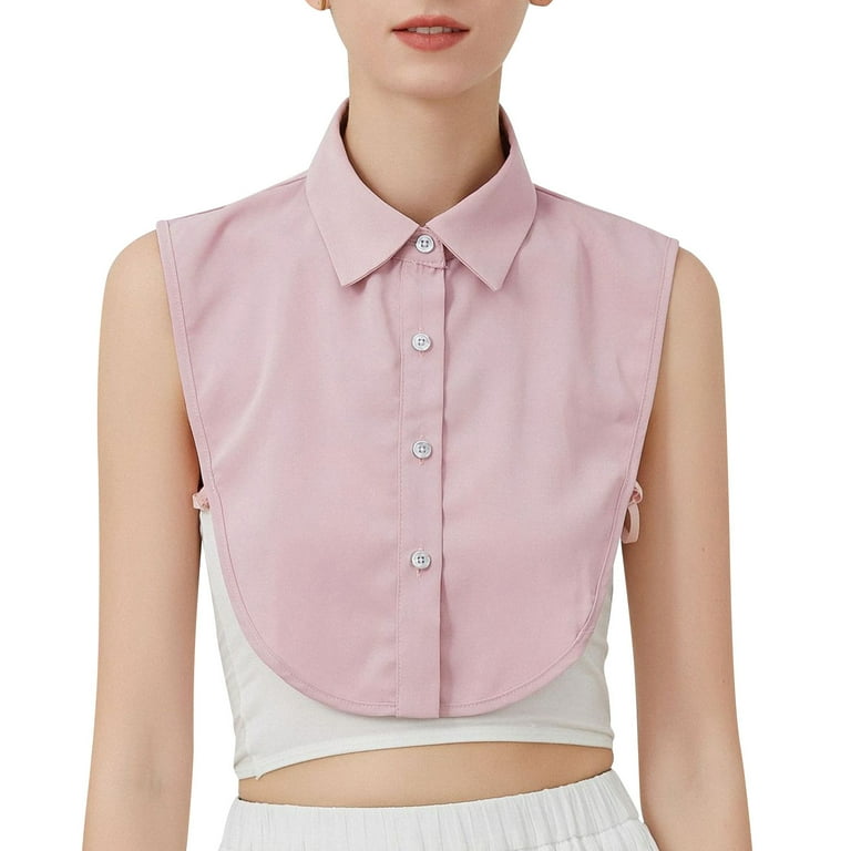 Manxivoo Detachable Collar Women Solid Ruffle Detachable