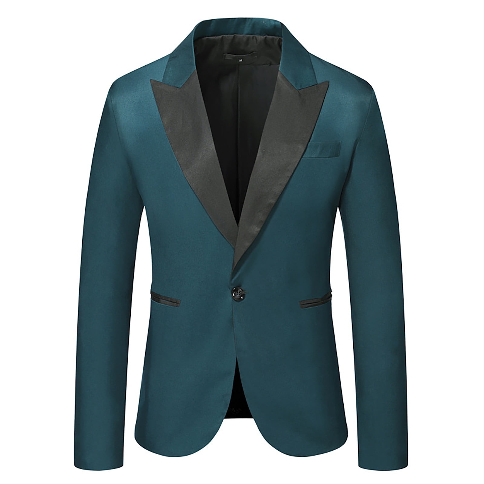Manxivoo Green Blazer Men's Casual Fashion Suit Solid Color Printed