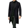 thumbnail image 1 of Manxivoo Jackets for Men Super Fashion Woolen Trench Cmen's British Style Solid Color Long Coat Fashionable Warm Woolen OverCoat, Coats for Men Black XXL, 1 of 8