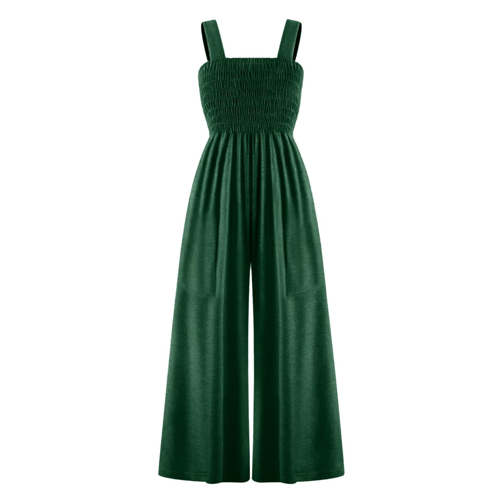 Manxivoo Jumpsuits for Women Women's Sleeveless Tube Top Work Women's Vest Jumpsuit Loose Wide