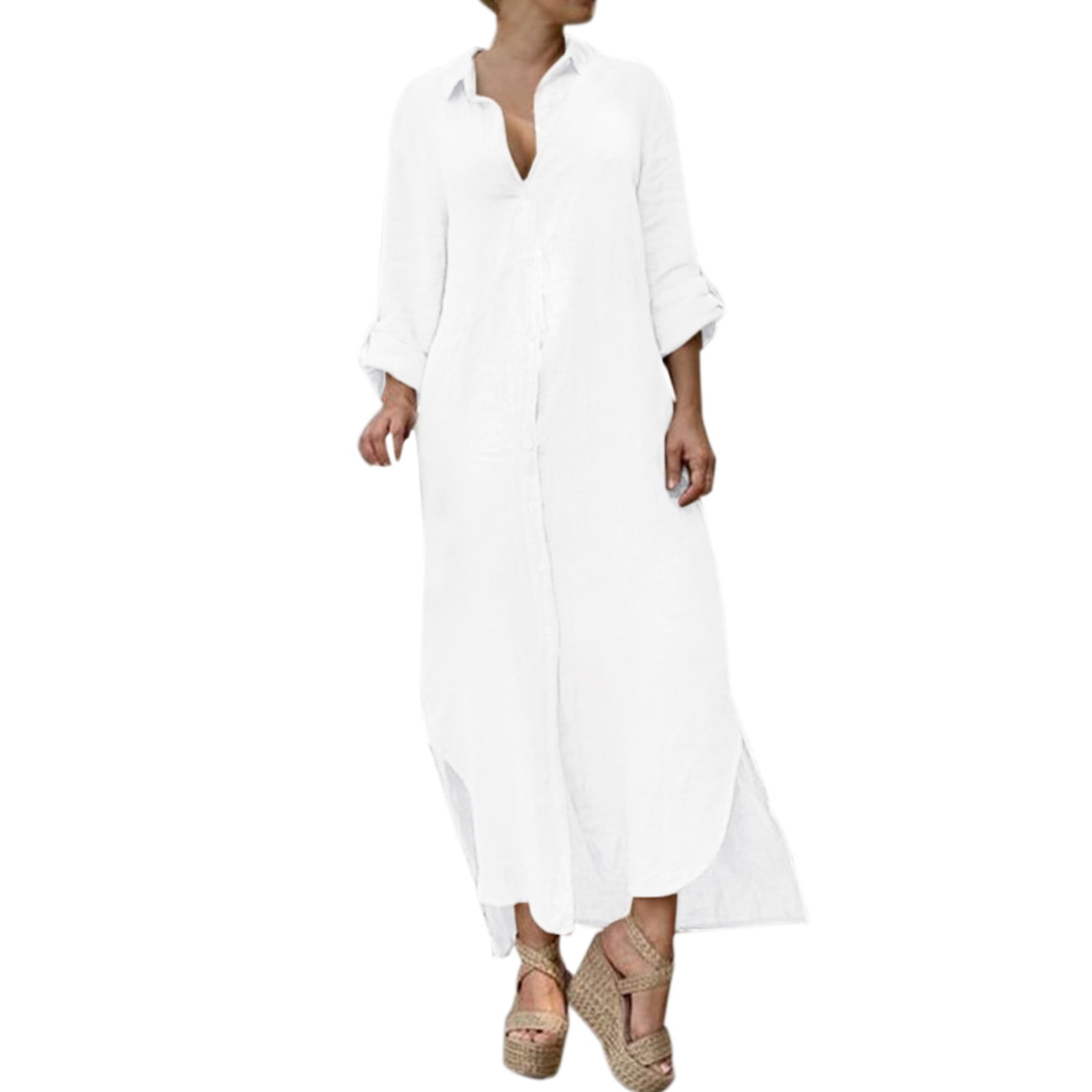 Elegant Buttons Ruffle Fishtail Potholes V Neck Long Sleeve Two Pieces Elegant Buttons Ruffle Fishtail Potholes V Neck Long Sleeve Two Pieces