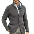 thumbnail image 1 of Manxivoo Mens Blazer Men's Stand Collar Wool Coat Thick Needle Thickened Suit Sweater Blazer Jacket Men Grey XXL, 1 of 3
