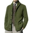 thumbnail image 1 of Manxivoo Mens Cardigan Sweater Mens Fashion Leisure Solid Wool Knitting Stand Collar Long Sleeve Long Style Cardigan Coat, Coats for Men Green XXL, 1 of 3