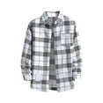 thumbnail image 1 of Manxivoo Mens Shirts Mens Casual Fall Shirt Lapel Button Long Sleeve Shirt Tops Men's Cardigan Plaid Shirt Men White XL, 1 of 4