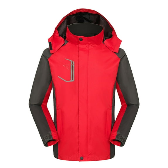 Manxivoo Mens Winter Coats Thin Hardshell Tailored Windproof and Rain Proof Work Clothes Men's and Women's Overcoats Jackets for Men Red XXXL