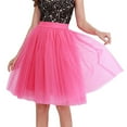 thumbnail image 1 of Manxivoo Midi Skirt Carnevale New Women Tulle Skirts Knee Length Long Adult Tutu Layered Short Prom Party Midi Skirt Womens Skirts Hot Pink, 1 of 5
