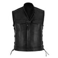 thumbnail image 1 of Manxivoo Motorcycle Jacket Men Fashion Casual Solid Color Vest Motorcycle Fleet Punk Leather Vest Coat Vest Jackets for Men Black, 1 of 6