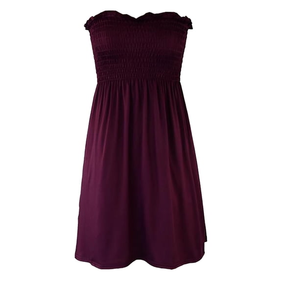 Manxivoo Party Dress Women's Cover Up Beach Strapless Mini Dress Beach Skirt Summer Womens Dresses Purple