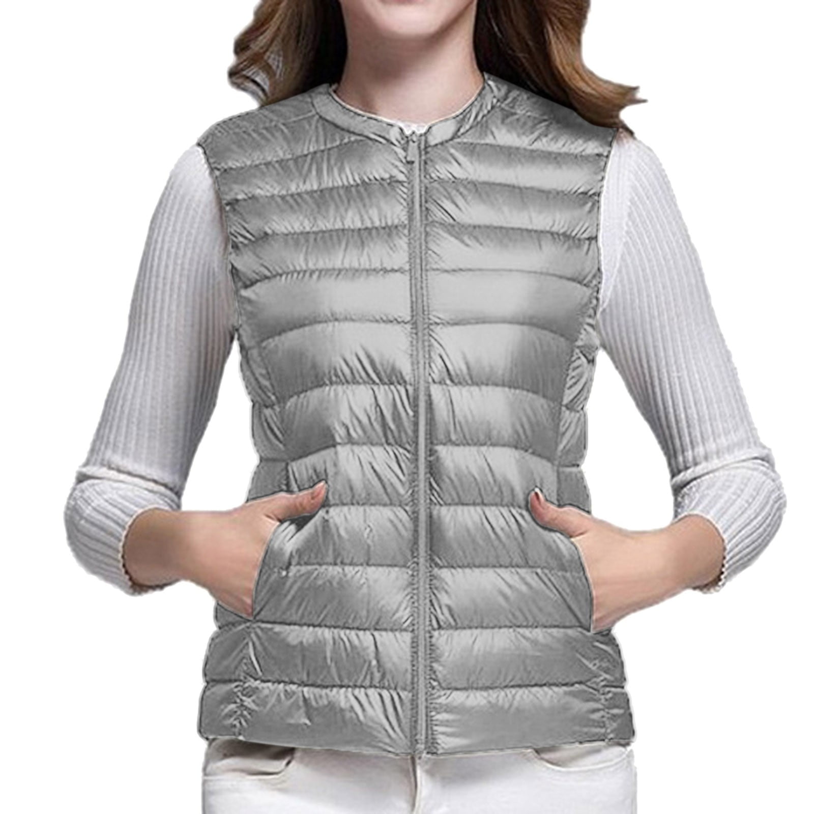 Vest Inner Al View Manxivoo Puffer Vest Women Vest Cultivate One Morality Warm V Neck Thin ...