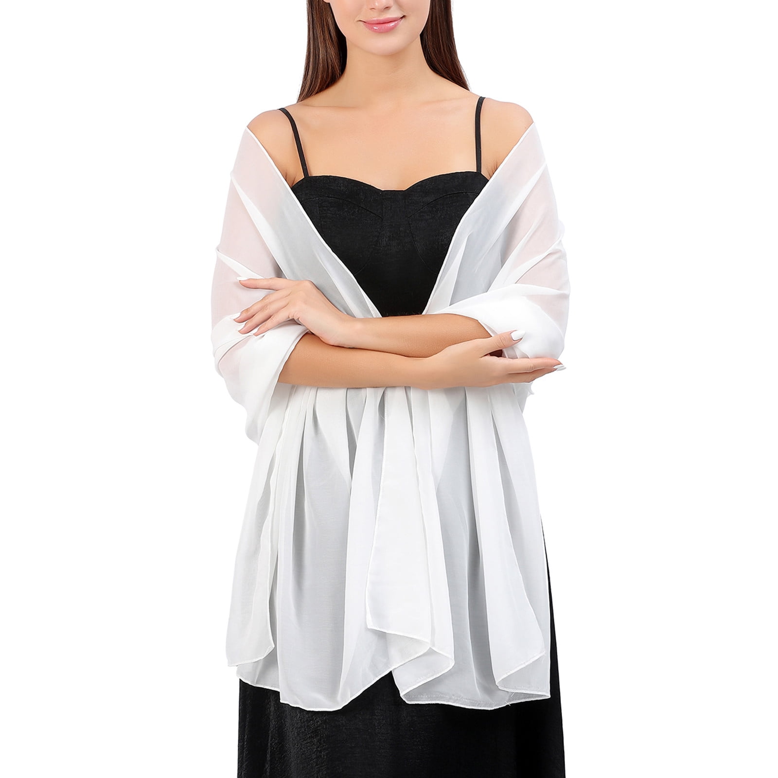 Silky Shawls and Wraps for Evening Dresses Women Sheer Soft Bridesmaid Wedding Formal Party Organza Shawl Walmart