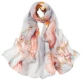 thumbnail image 1 of Manxivoo Silk Scarf, Scarfs for Women Lightweight Print Floral Pattern Scarf Shawl Fashion Scarves Sunscreen Shawls and Wraps for Spring Silk Scarf for Women Hair Grey, 1 of 4