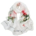 thumbnail image 1 of Manxivoo Silk Scarf, Scarfs for Women Lightweight Print Floral Pattern Scarf Shawl Fashion Scarves Sunscreen Shawls and Wraps for Spring Silk Scarf for Women White, 1 of 3