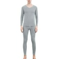 thumbnail image 1 of Manxivoo Suits for Men, Mens Milk Silk Constant Temperature Seamless Autumn and Winter Thermal Underwear Set Clothes Trousers Mens Underwear Grey XL, 1 of 5