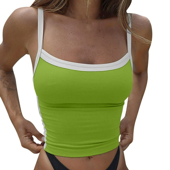 Manxivoo Tank Top for Women Women's Basic Summer Scoop Neck Sleeveless Shirts Workout Tank Tops Womens Tank Tops Green