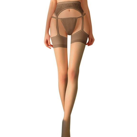 Manxivoo Thigh High Stockings Garter Belt Lace Women 4 Strap with Stocking for Thigh Highs Elegant Lingerie Womens Socks Grey One Size