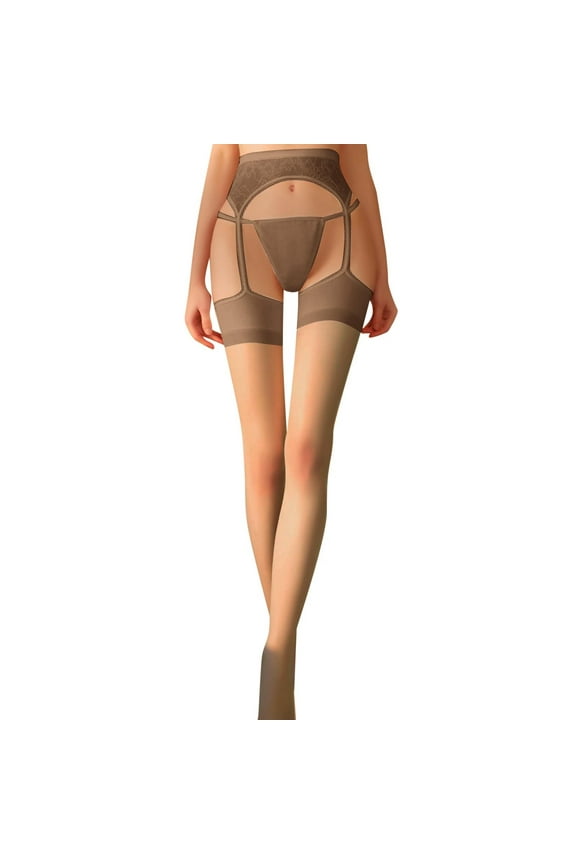 Thigh High Stockings Garter Belt Lace Women 4 Strap with Stocking for Thigh Highs Elegant Lingerie Womens Socks Grey One Size