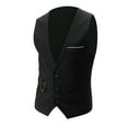 thumbnail image 1 of Manxivoo Vest men's Business Leisure Wedding Vest V Neck Sleeveless Slim Jacket Vest Coats for Men Black, 1 of 5