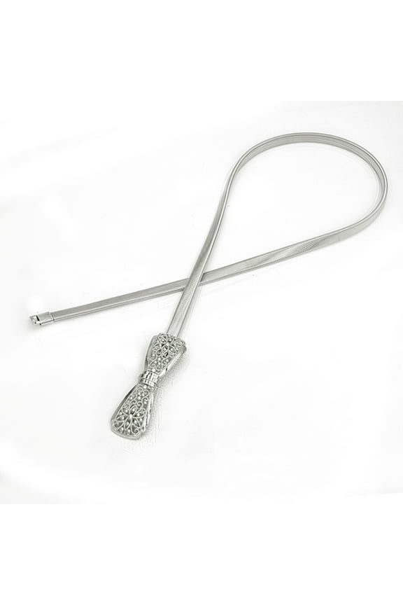 Western Belt Women Skinny Metal Belts Women Slim Fit Metal Chain Belts Gold Silver Thin Stretch Metal Fashion Dress Belts Belts for Women Silver One Size