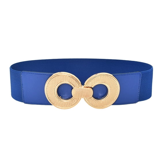 Manxivoo Western Belt Women Stretchy Belt for Dresses Vintage Elastic Wide Waist Belt Belts for Women Blue One Size