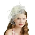 thumbnail image 1 of Manxivoo White Headband Hats for Women Fascinators Womens Pillbox Flower Hat for Tea Party Cocktail Ball Wedding Church Headbands for Women White One Size, 1 of 2