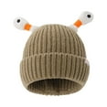 thumbnail image 1 of Manxivoo Winter Hat Parent Child Cute Glowing Little Knit Hat Funny Handmade Hat with Big Eye Can Be Stretched Beanies Hats Khaki One Size, 1 of 9