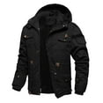 thumbnail image 1 of Manxivoo Winter Jackets for Men, Men's Winter Jacket Lined Thick Jackets Removable Hood Work Coat with Cargo Pockets Mens Jacket Black L, 1 of 9