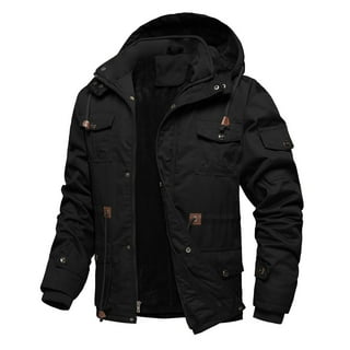 Men's Cotton Military Cargo Jacket Full Zip Lightweight Work