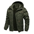 thumbnail image 1 of Manxivoo Winter Jackets for Men, Men's Winter Jacket Lined Thick Jackets Removable Hood Work Coat with Cargo Pockets Mens Jacket Green XXL, 1 of 9
