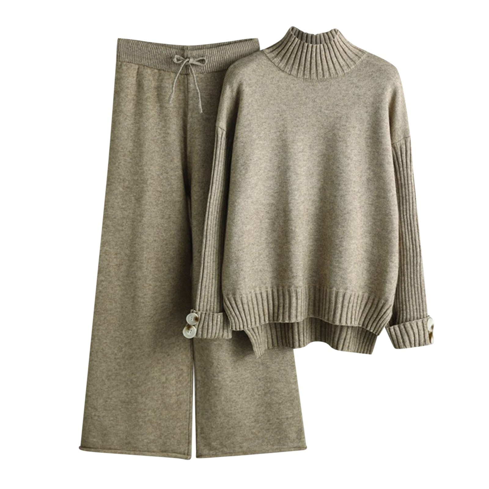 JGGSPWM Loungewear Set Stylish and Comfortable Ribbed Knit 2