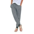 thumbnail image 1 of Manxivoo Women's Pants Women's Elastic Drawstring Waist Loose Wide Leg Solid Pants with Pockets Womens Sweatpants Dark Gray L, 1 of 5