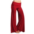 thumbnail image 1 of Manxivoo Women's Pants Womens Casual Loose Low Waisted Wide Leg Pants Drawstring Elastic Waist Straight Leg Trousers Womens Sweatpants Red XL, 1 of 4