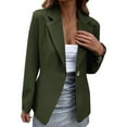 thumbnail image 1 of Manxivoo Womens Blazers Casual Fall Women Casual Solid Single Button Lapel Long Sleeve Slim Suit Temperament Blazers Coat for Ladies Blazer for Women 2023 Army Green, 1 of 5