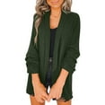 thumbnail image 1 of Manxivoo Womens Blazers Casual Fall Women Fashion Solid Color Open Front Long Elastic Sleeves Suit Loose Blazers Outerwear Coat Blazer for Women 2023 Army Green, 1 of 6