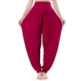 thumbnail image 1 of Manxivoo Yoga Pants Women Pants High Waisted Yoga Pants Hippie Pants Boho Beach Plus Size Palazzo Pants Yoga Pants Closing Dance Pants Chi Pants Yoga Clothes Leggings Women's Pants Wine, 1 of 8