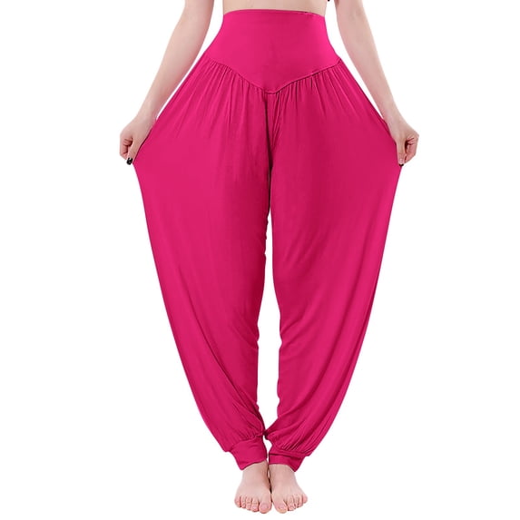Manxivoo Yoga Pants Women Pants High Waisted Yoga Pants Hippie Pants Boho Beach Plus Size Palazzo Pants Yoga Pants Closing Dance Pants Chi Pants Yoga Clothes Leggings Women's Pants Hot Pink