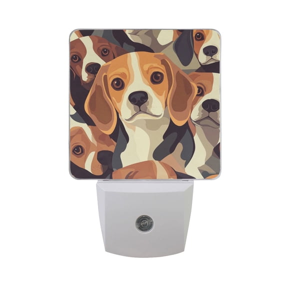 Many Beagle Dogs LED Night Light with Smart Sensor Plug Into Wall Dusk to Dawn 2 packs