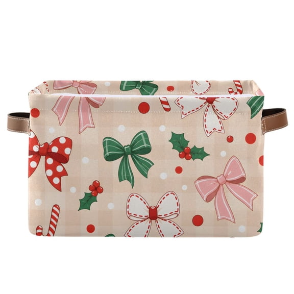 Many Bows Foldable Storage Large Fabric Storage Baskets Organizer Storage Bins with Handles for Home Office