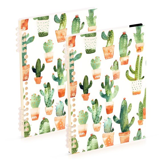 Many Cactus Watercolor Notebook Detachable Coil Notebook Diary Plan Book A5 Size 60 Pages 1 Pack