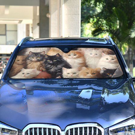 Many Cats Automotive Front Car Windshield Sun Shade Reflector Foldable for Front Fit for Cars Truck SUVs