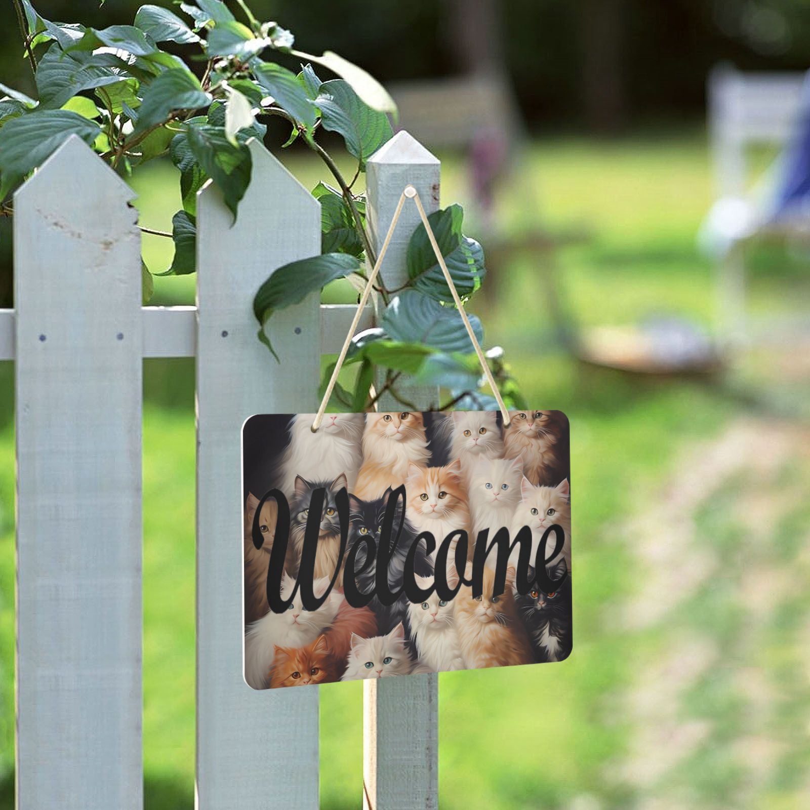 Many Cats Welcome Sign for Front Door Porch Wreath Door Sign Home ...