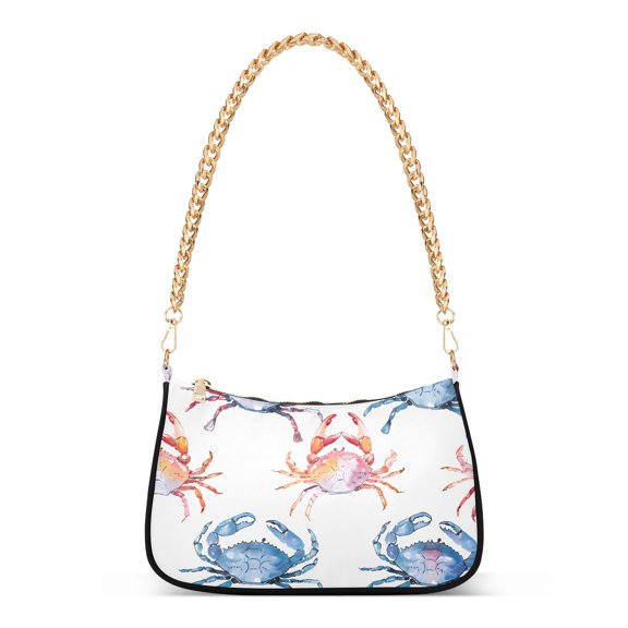 Many Crabs Women Handbags Shoulder Bag Cross Body Bag with Crossbody Strap Hobo Bags Chain Strap